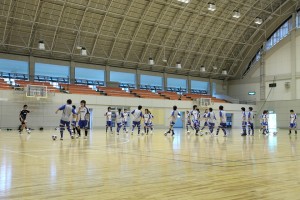 40m X 20mが余裕を持っておさまるサイズのアリーナだった。